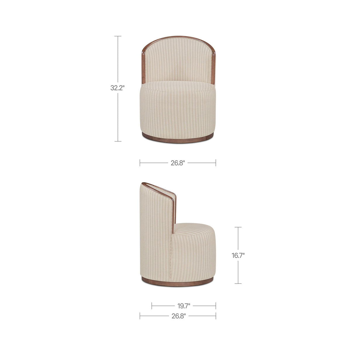 Rossi Stripe/Natural Swivel Dining Chair by Moe's Home at Eve Furniture