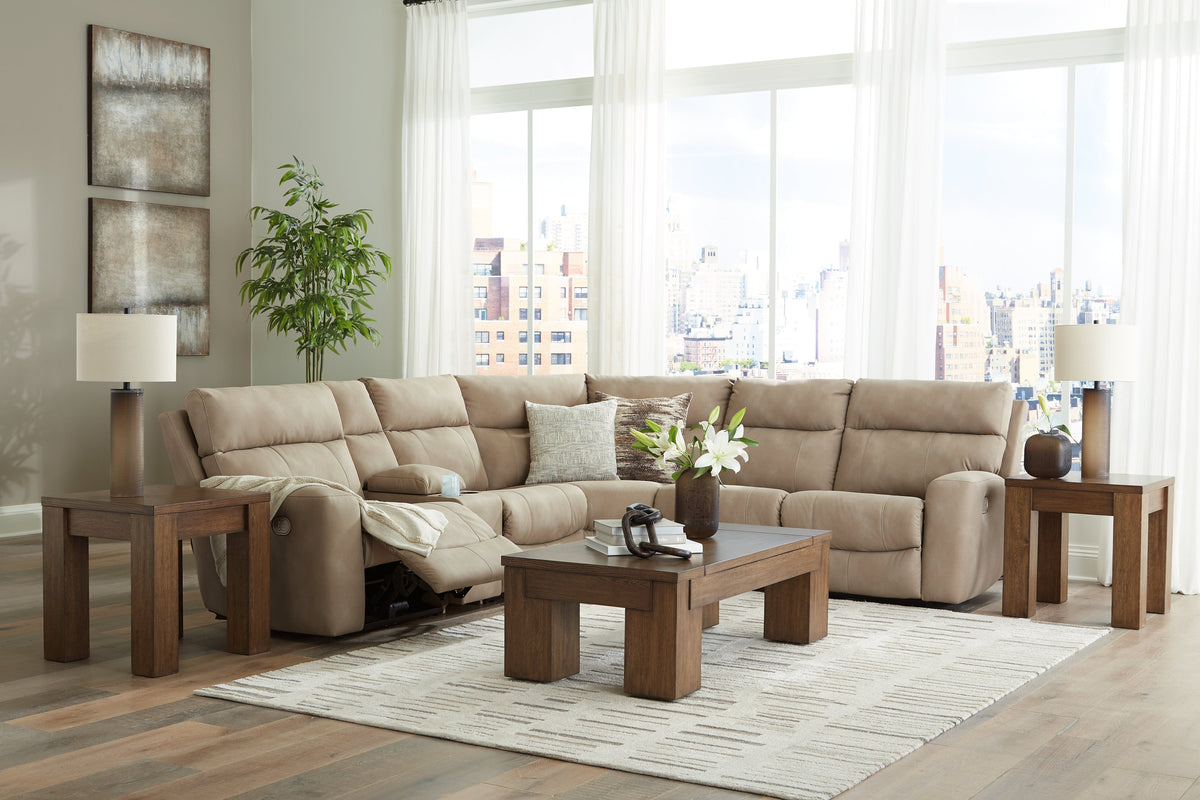 Rosswain Coffee Table with 2 End Tables in Warm Brown by Ashley at Eve Furniture