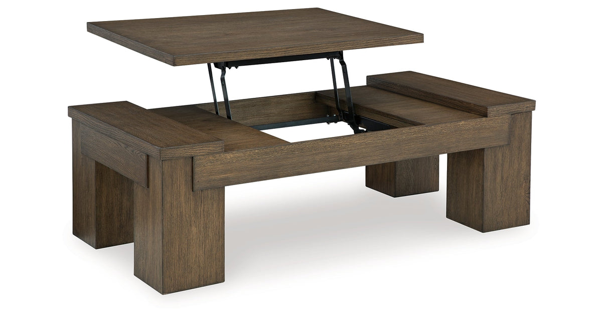 Rosswain Coffee Table with 2 End Tables in Warm Brown by Ashley at Eve Furniture