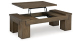Rosswain Coffee Table with 2 End Tables in Warm Brown by Ashley at Eve Furniture