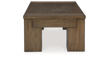 Rosswain Coffee Table with 2 End Tables in Warm Brown by Ashley at Eve Furniture