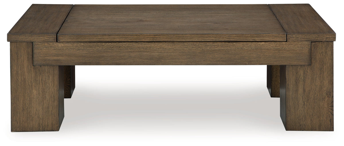 Rosswain Coffee Table with 2 End Tables in Warm Brown by Ashley at Eve Furniture
