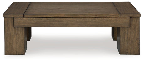 Rosswain Coffee Table with 2 End Tables in Warm Brown by Ashley at Eve Furniture