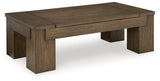 Rosswain Coffee Table with 2 End Tables in Warm Brown by Ashley at Eve Furniture