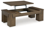 Rosswain Coffee Table with 2 End Tables in Warm Brown by Ashley at Eve Furniture