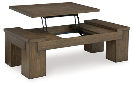 Rosswain Coffee Table with 2 End Tables in Warm Brown by Ashley at Eve Furniture