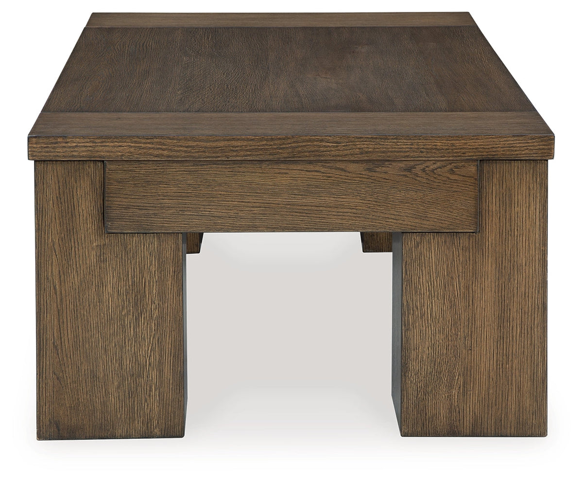 Rosswain Coffee Table with 2 End Tables in Warm Brown by Ashley at Eve Furniture