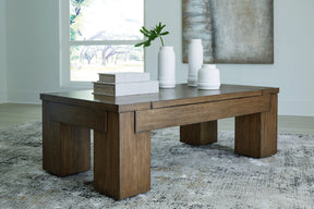 Rosswain Warm Brown Lift-Top Coffee Table by Ashley at Eve Furniture