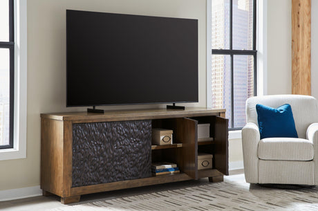 Rosswain Warm Brown 80" TV Stand by Ashley at Eve Furniture