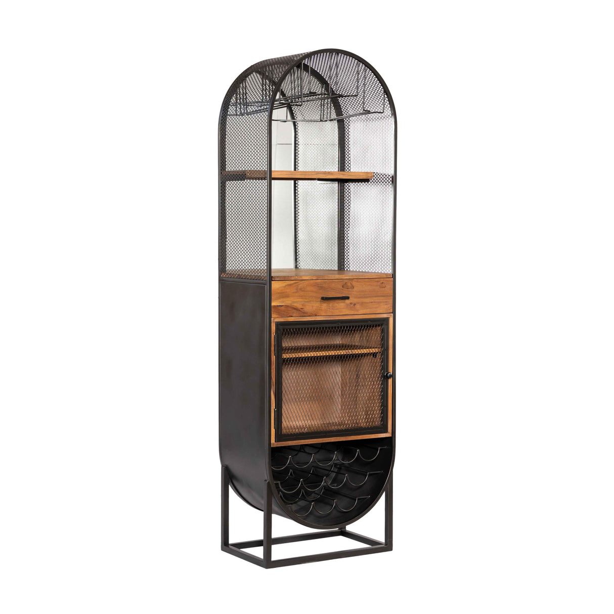 Roswell 23" Bar Cabinet in Natural Mango Wood and Iron by Home Trends & Design at Eve Furniture