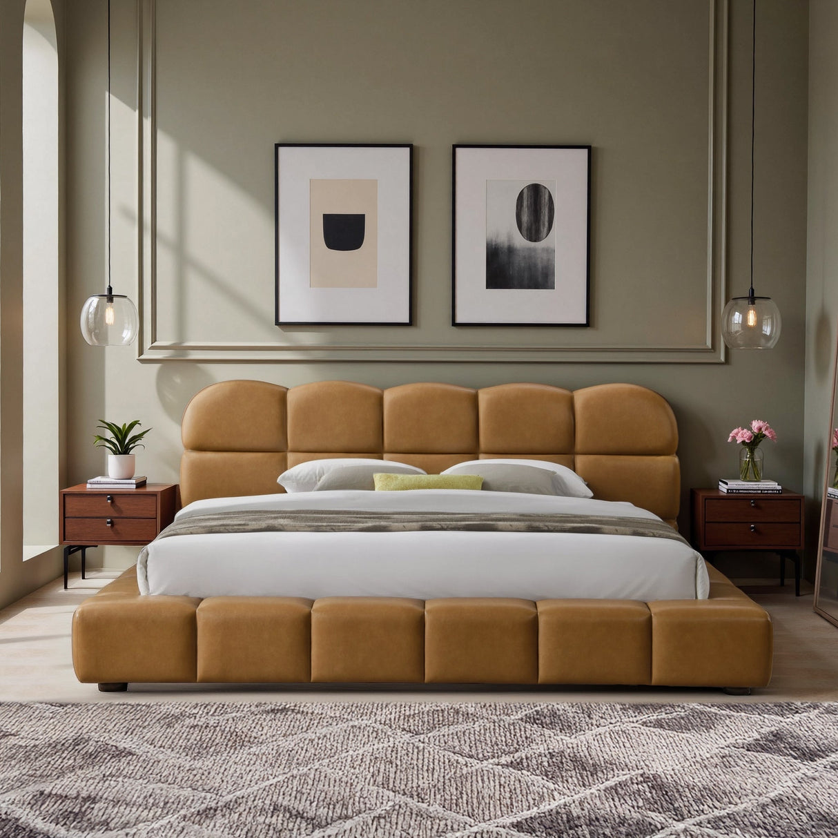 Roswell Luxurious King Size Platform Bed by Ashcroft Imports at Eve Furniture