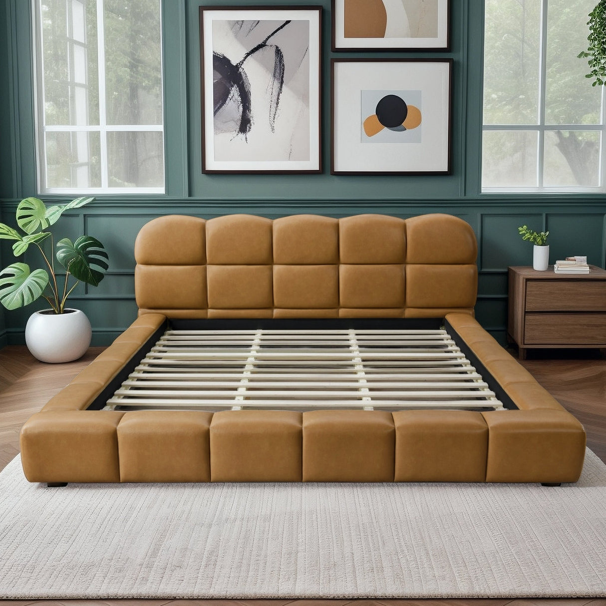 Roswell Luxurious King Size Platform Bed by Ashcroft Imports at Eve Furniture