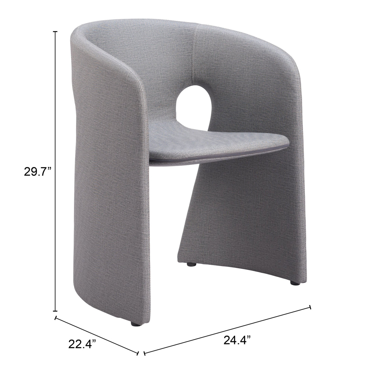 Rosyth Slate Gray Dining Chair by Zuomod at Eve Furniture