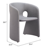 Rosyth Slate Gray Dining Chair by Zuomod at Eve Furniture