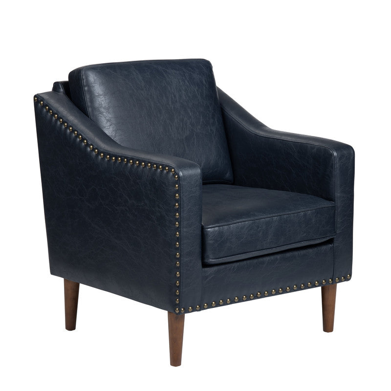Rothwell Navy/Brown Accent Chair by Crestview at Eve Furniture