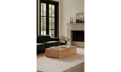 Round Off Coffee Table Natural Oak by Moe's Home at Eve Furniture