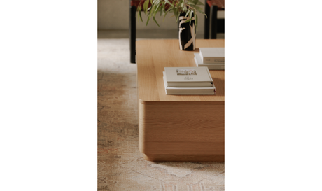 Round Off Coffee Table Natural Oak by Moe's Home at Eve Furniture