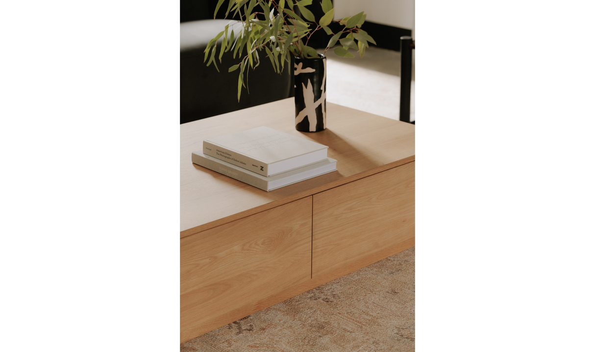 Round Off Coffee Table Natural Oak by Moe's Home at Eve Furniture