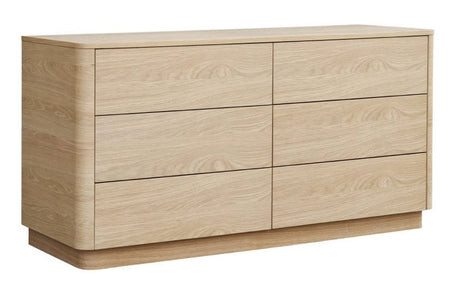 Round Off Dresser Light Oak Brown by Moe's Home at Eve Furniture