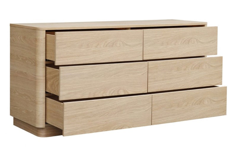 Round Off Dresser Light Oak Brown by Moe's Home at Eve Furniture