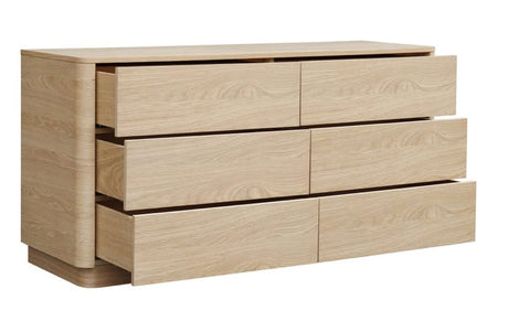 Round Off Dresser Light Oak Brown by Moe's Home at Eve Furniture