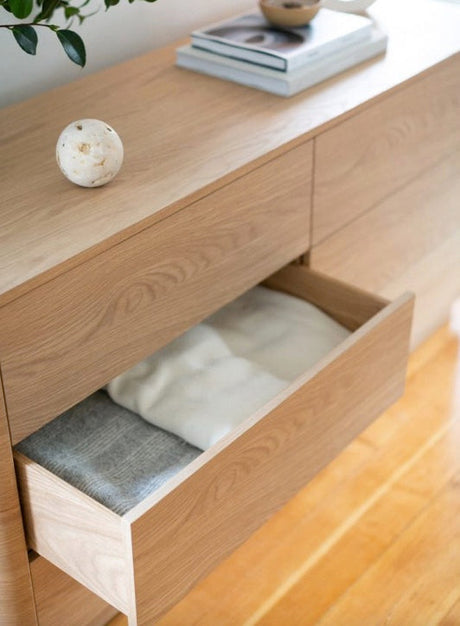 Round Off Dresser Light Oak Brown by Moe's Home at Eve Furniture
