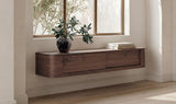 Round Off Floating Console Table Walnut by Moe's Home at Eve Furniture