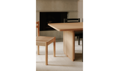 Round Off Large Dining Table Natural Oak by Moe's Home at Eve Furniture