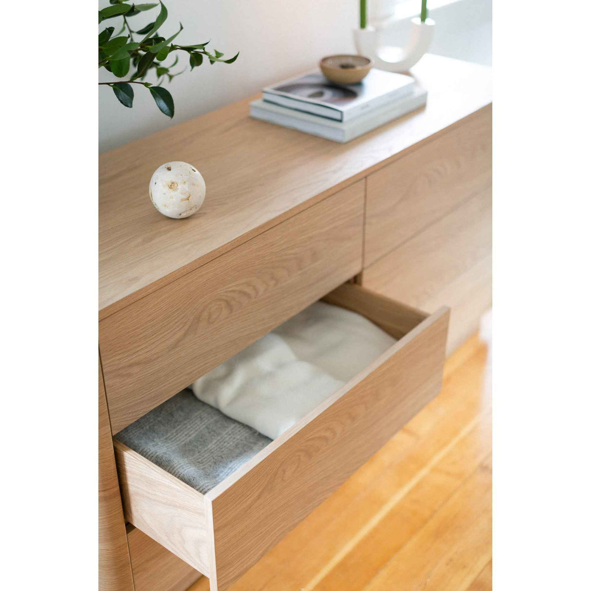 Round Off Light Oak Brown Dresser by Moe's Home at Eve Furniture