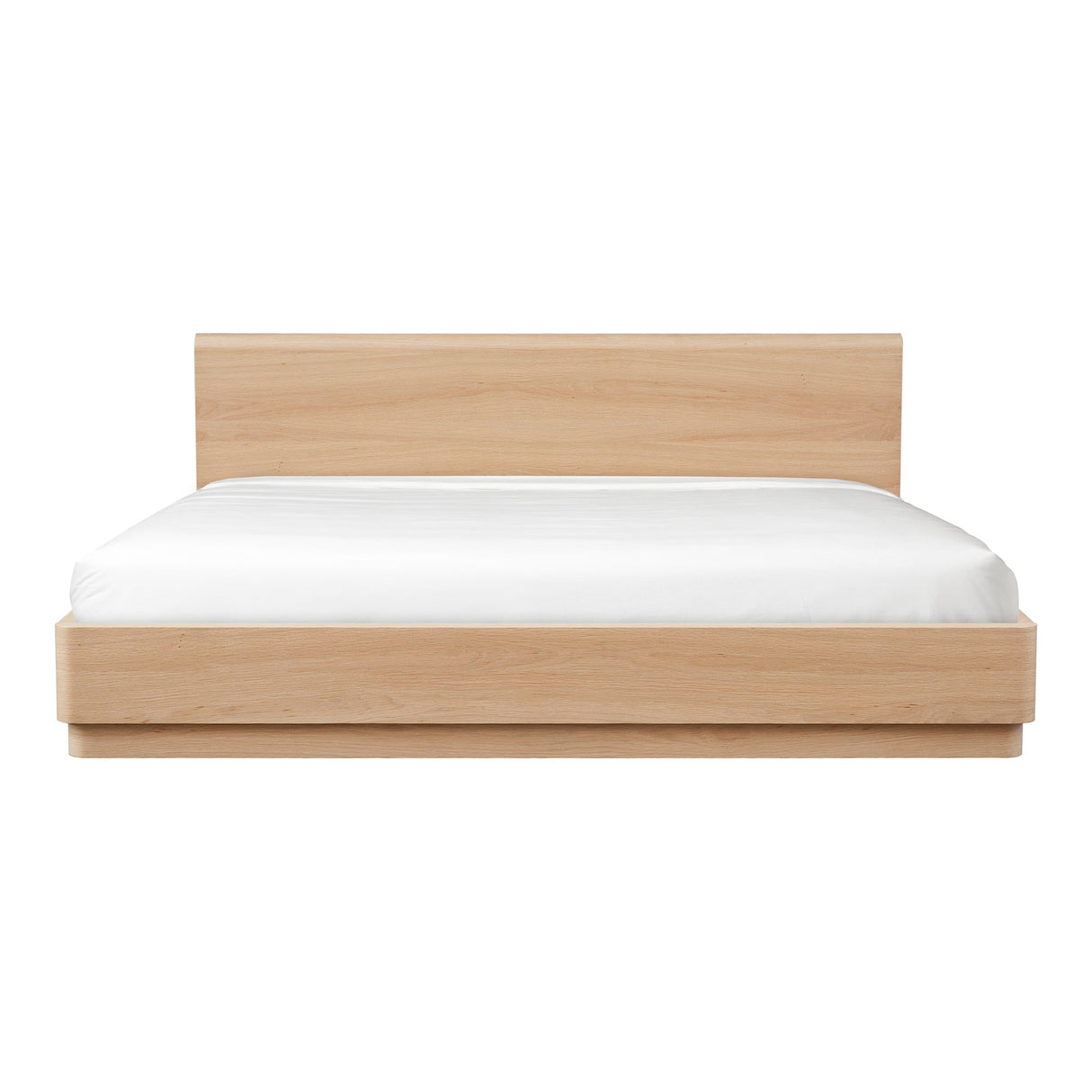 Round Off Light Oak Brown King Bed by Moe's Home at Eve Furniture