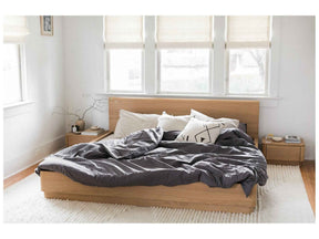 Round Off Light Oak Brown King Bed by Moe's Home at Eve Furniture