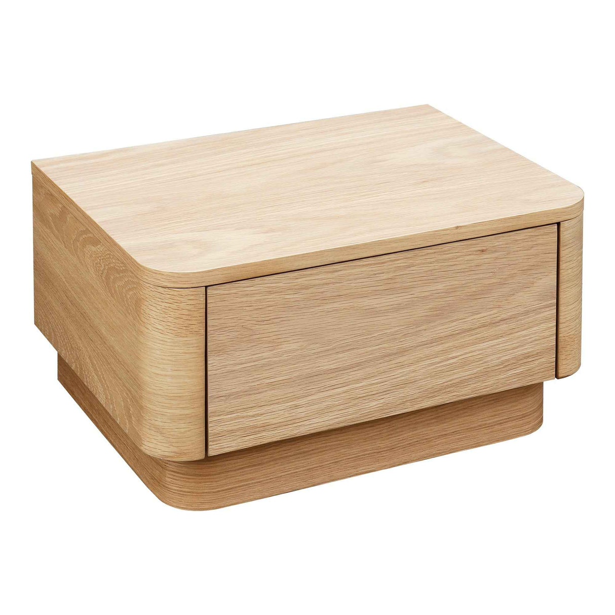 Round Off Light Oak Brown Small Nightstand