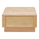 Round Off Light Oak Brown Small Nightstand by Moe's Home at Eve Furniture
