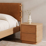 Round Off Natural Oak Tall Nightstand by Moe's Home at Eve Furniture