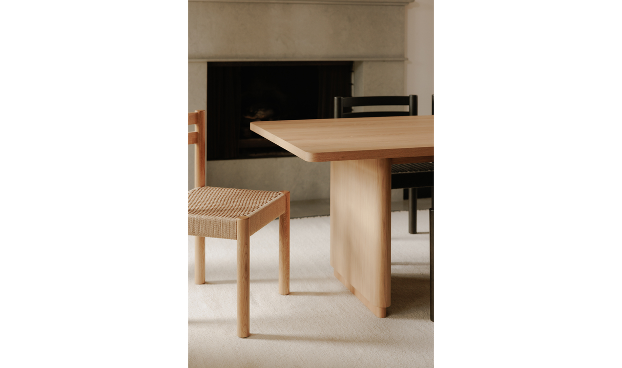 Round Off Small Dining Table Natural Oak by Moe's Home at Eve Furniture