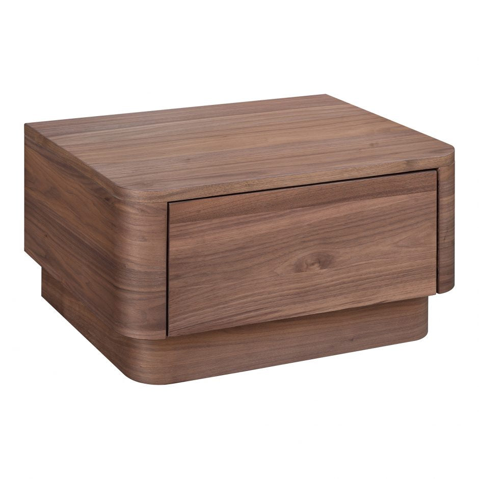 Round Off Small Nightstand Walnut by Moe's Home at Eve Furniture