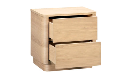 Round Off Tall Nightstand Natural Oak by Moe's Home at Eve Furniture