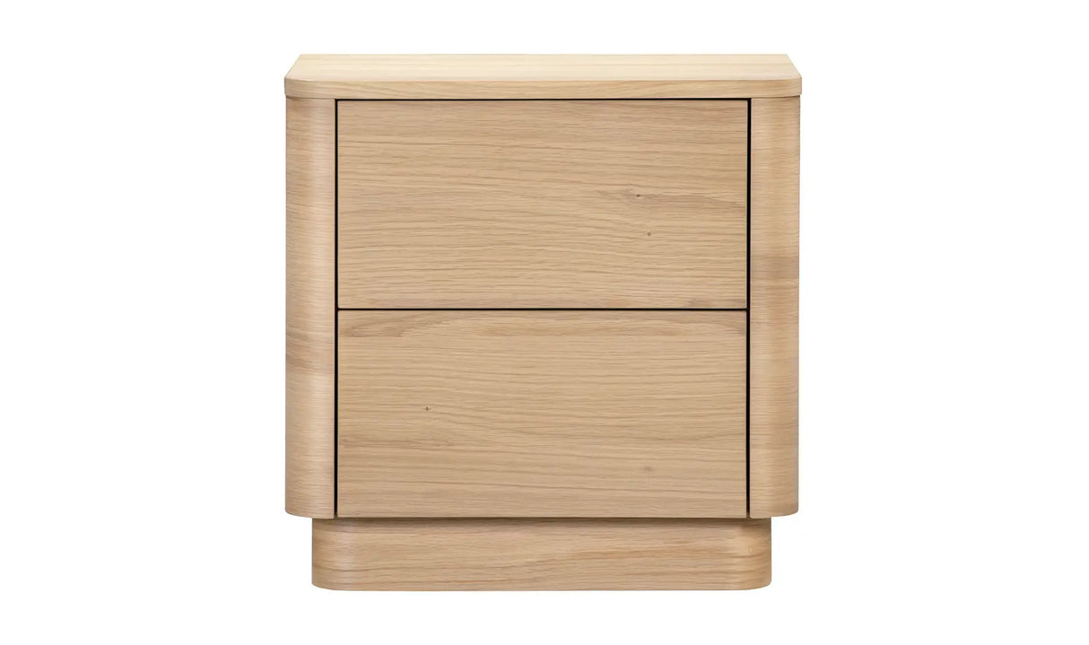 Round Off Tall Nightstand Natural Oak by Moe's Home at Eve Furniture