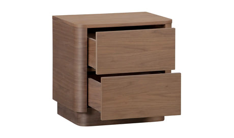 Round Off Tall Nightstand Walnut Brown by Moe's Home at Eve Furniture