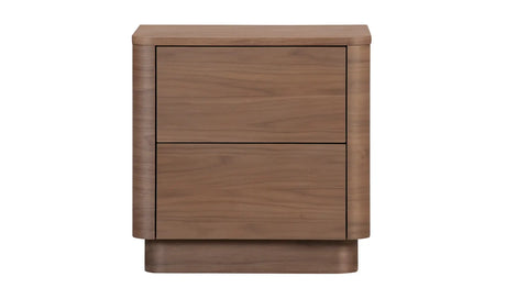 Round Off Tall Nightstand Walnut Brown by Moe's Home at Eve Furniture
