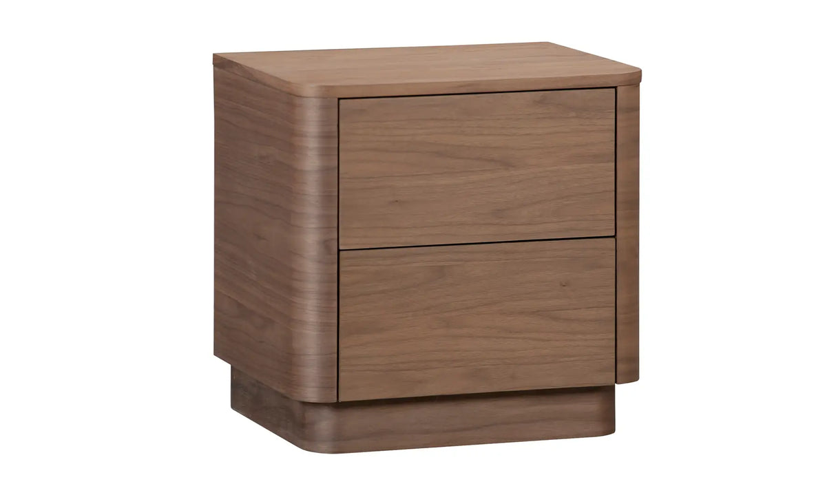 Round Off Tall Nightstand Walnut Brown by Moe's Home at Eve Furniture