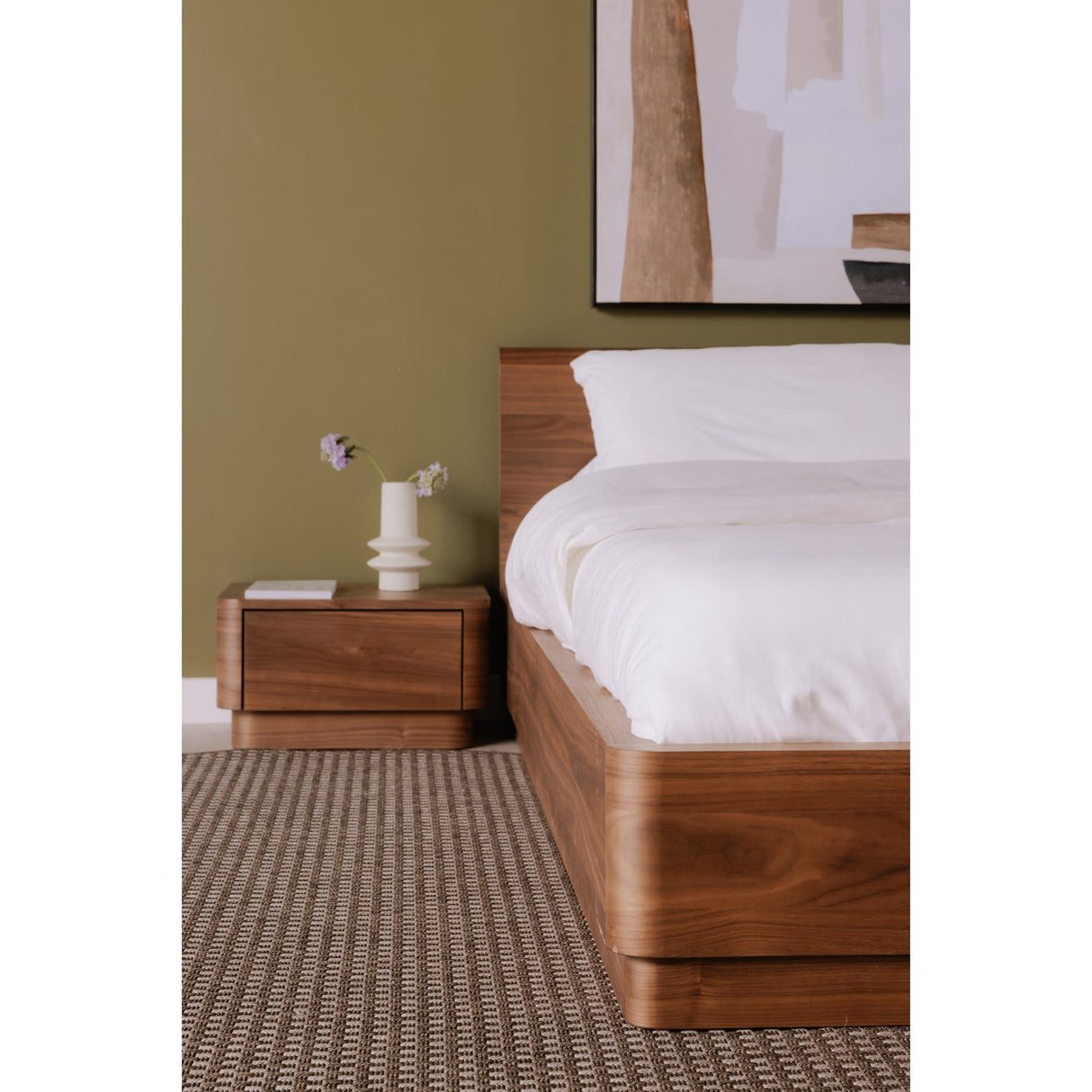Round Off Walnut Brown King Bed by Moe's Home at Eve Furniture