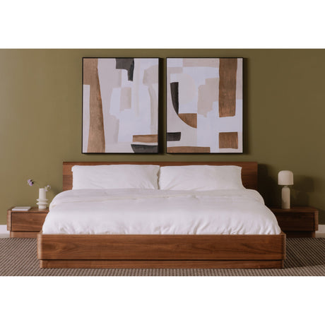 Round Off Walnut Brown Queen Bed by MOES at Eve Furniture