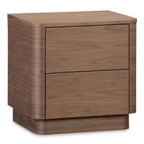 Round Off Walnut Brown Tall Nightstand