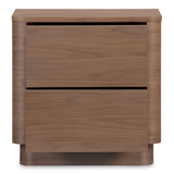 Round Off Walnut Brown Tall Nightstand