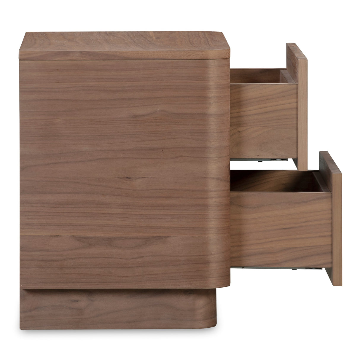 Round Off Walnut Brown Tall Nightstand by Moe's Home at Eve Furniture