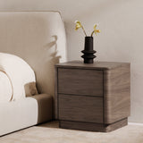 Round Off Walnut Brown Tall Nightstand by Moe's Home at Eve Furniture
