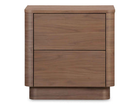 Round Off Walnut Brown Tall Nightstand