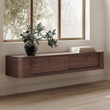 Round Off Walnut Floating Console Table by Moe's Home at Eve Furniture