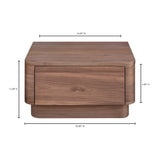 Round Off Walnut Small Nightstand by Moe's Home at Eve Furniture